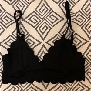 Urban Outfitters Black Scallop Bralette